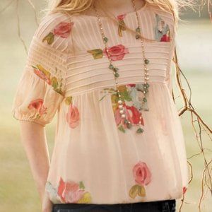 Anthropologie One Fine Day Tea Rose Blouse